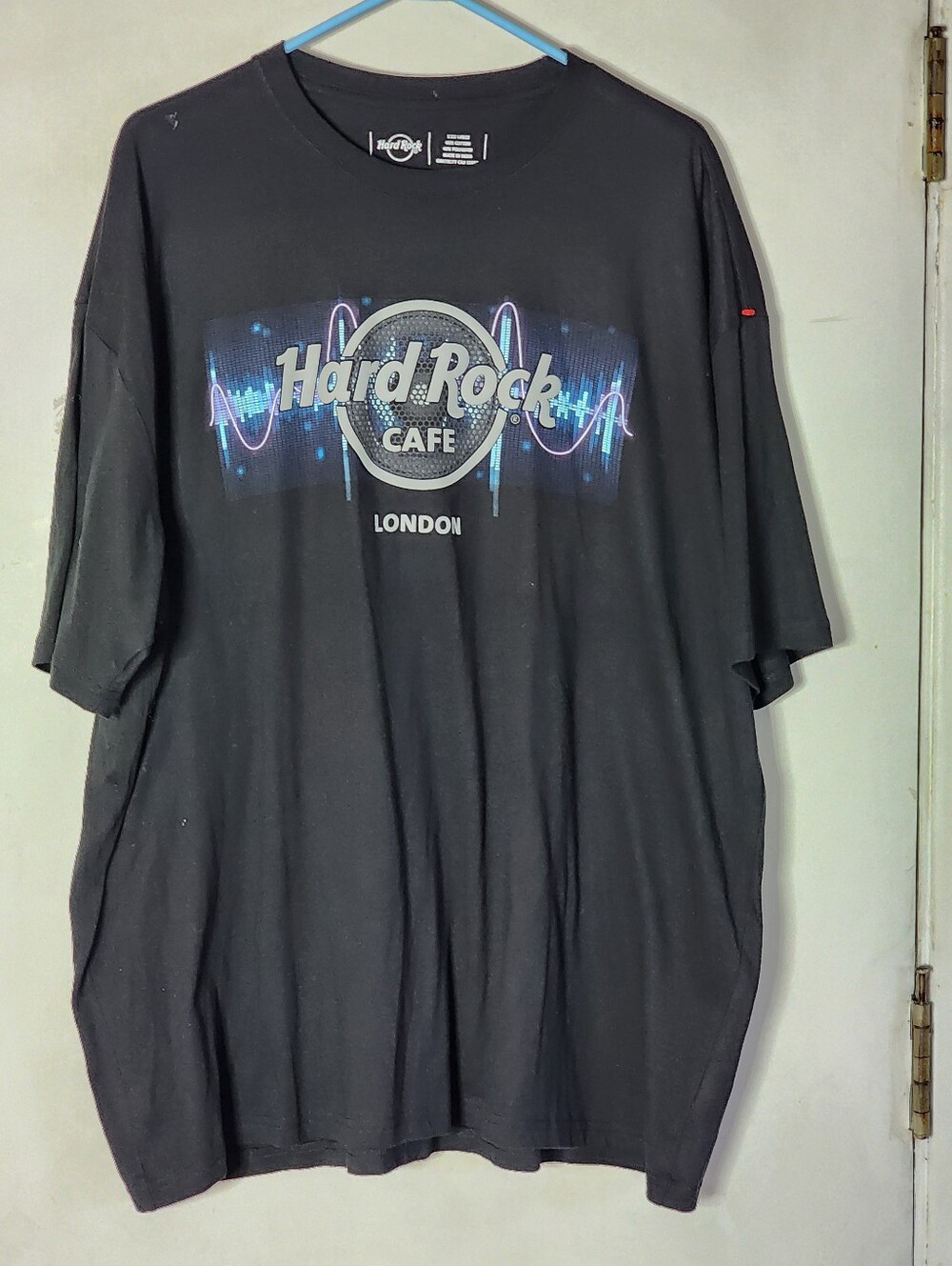 Hard Rock Cafe Black T-Shirt with Multicolor Audio Wave Logo